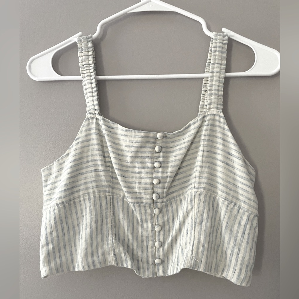 small, blue and white stripped tank top, american eagle